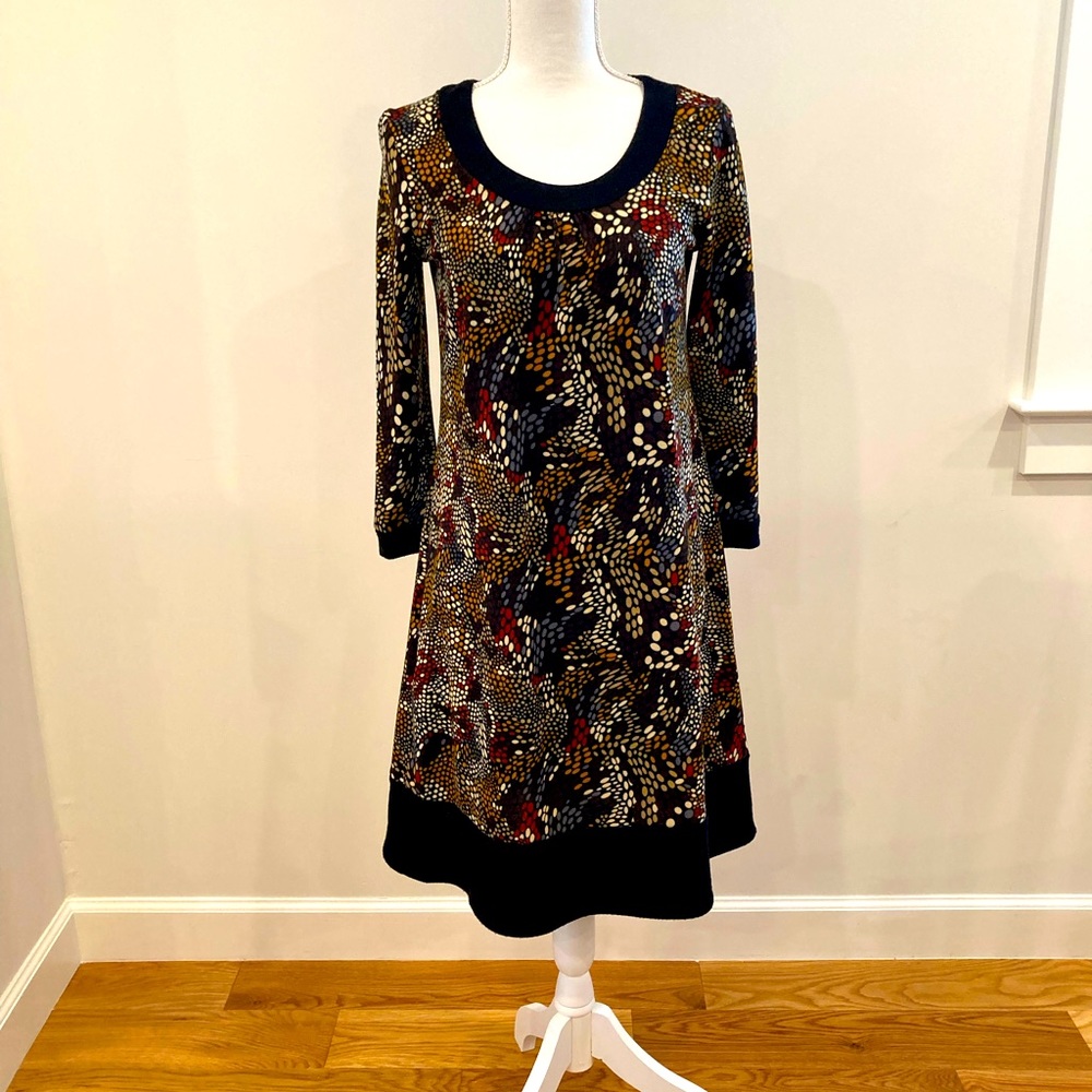 Brown multi colored dress